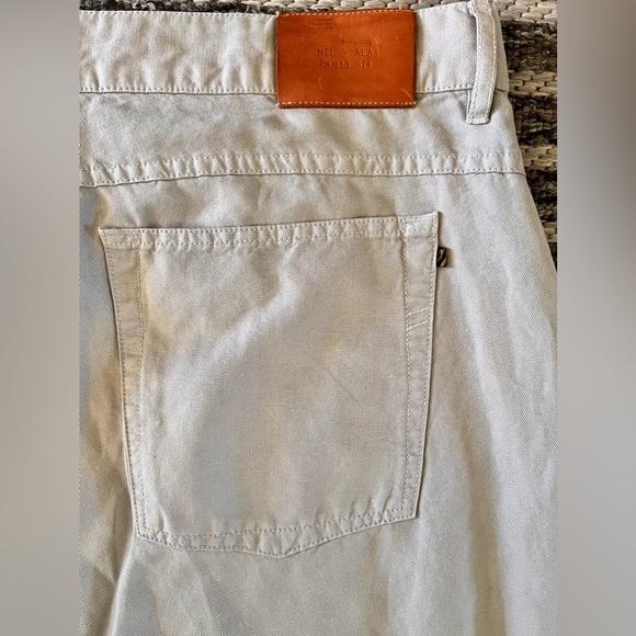 BILLY REID 5 Pocket Pant Lt Gray Green Cotton Linen 40x33 Orig$198 Exc Cond - Picture 13 of 15